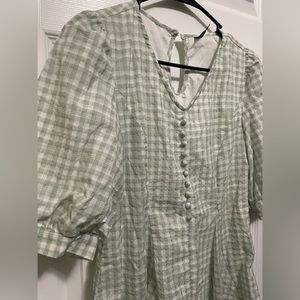 DAZY gingham puff sleeve smock dress
